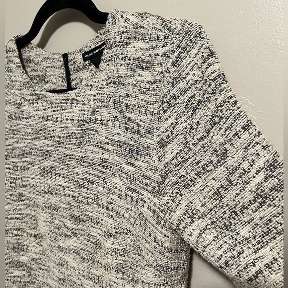 Club Monaco Textured Knit Tweed Short Sleeve Sheath Dress with Pockets Size 0 - Picture 8 of 11